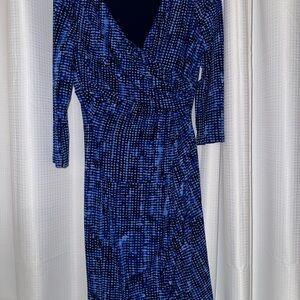 Ralph Lauren Blue Patterned Dress women’s size 10